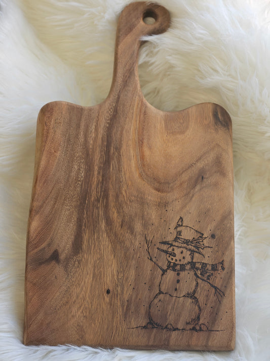 Cutting/Charcuterie Board-Snowman-SOLD