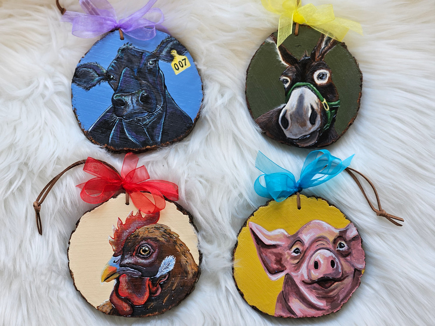 Farm Animal Ornament set